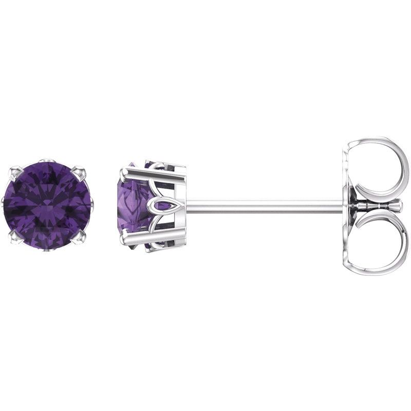 Solitaire Scroll Setting Stud Earrings No. 3