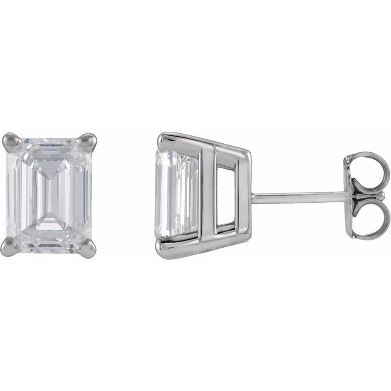 Emerald 4-Prong Stud Earrings