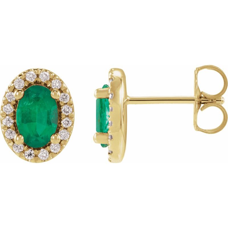 French-Set Halo-Style Earrings