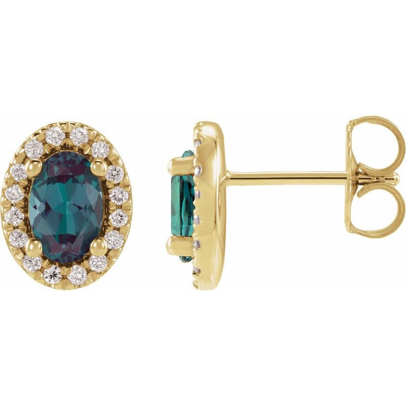 French-Set Halo-Style Earrings