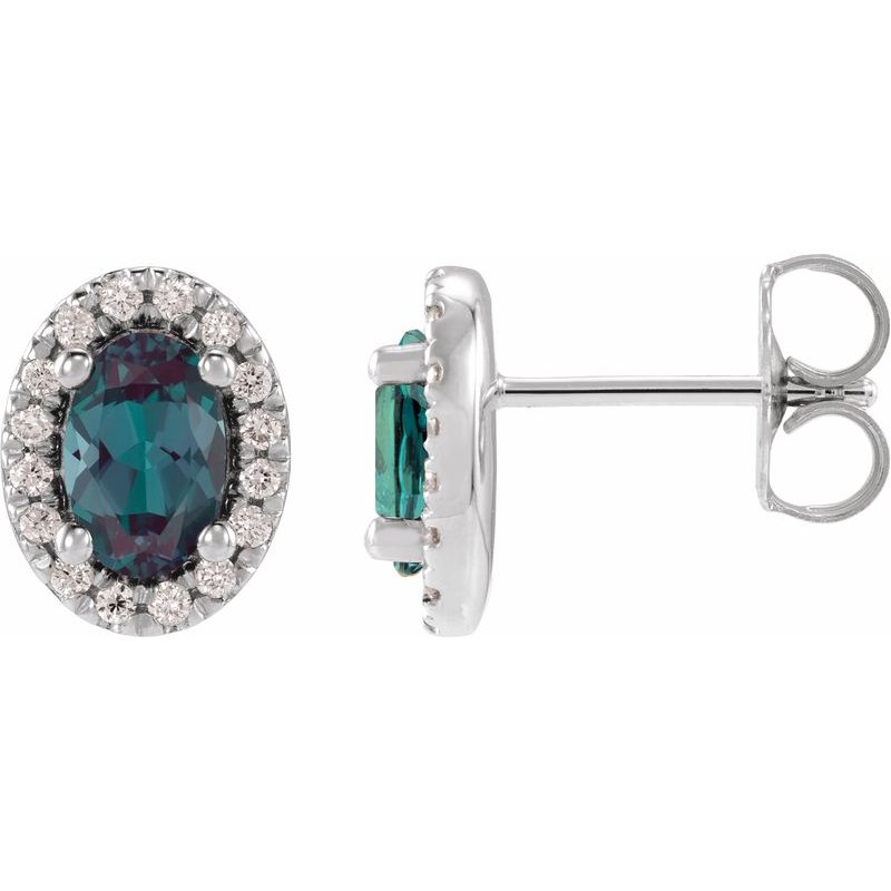 French-Set Halo-Style Earrings