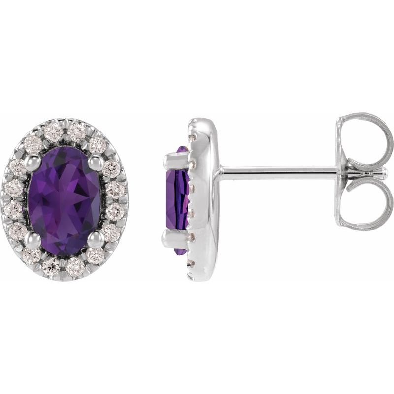 French-Set Halo-Style Earrings