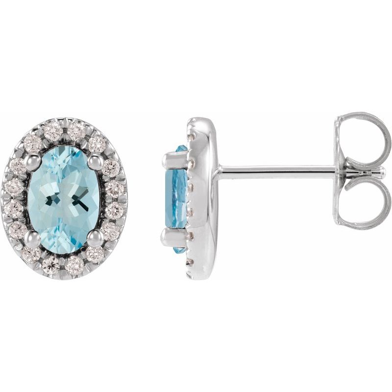 French-Set Halo-Style Earrings