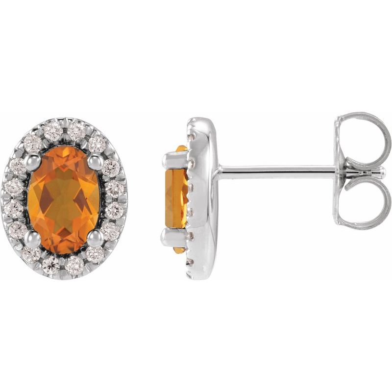 French-Set Halo-Style Earrings