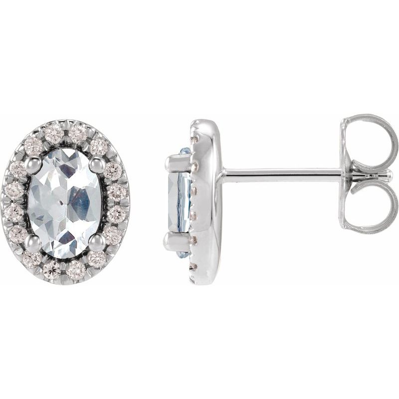 French-Set Halo-Style Earrings