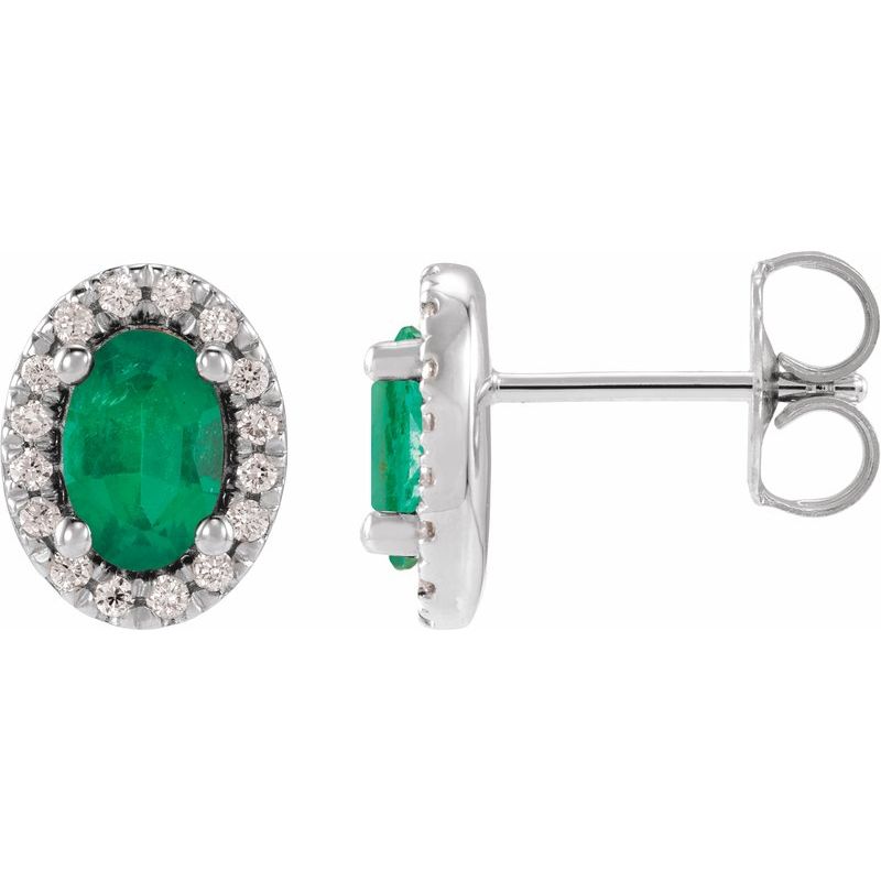 French-Set Halo-Style Earrings