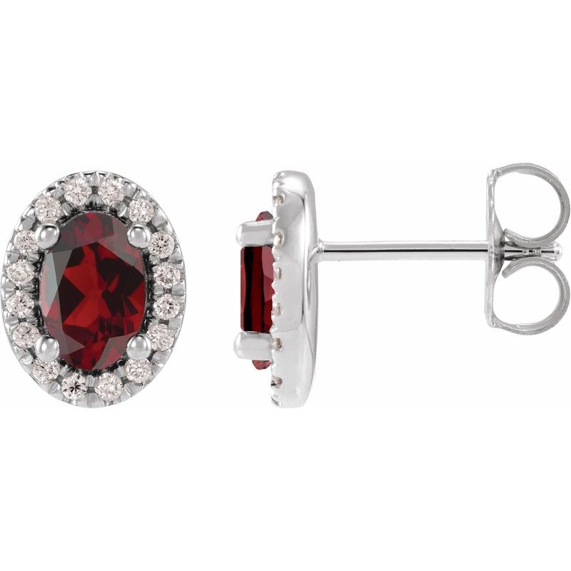 French-Set Halo-Style Earrings