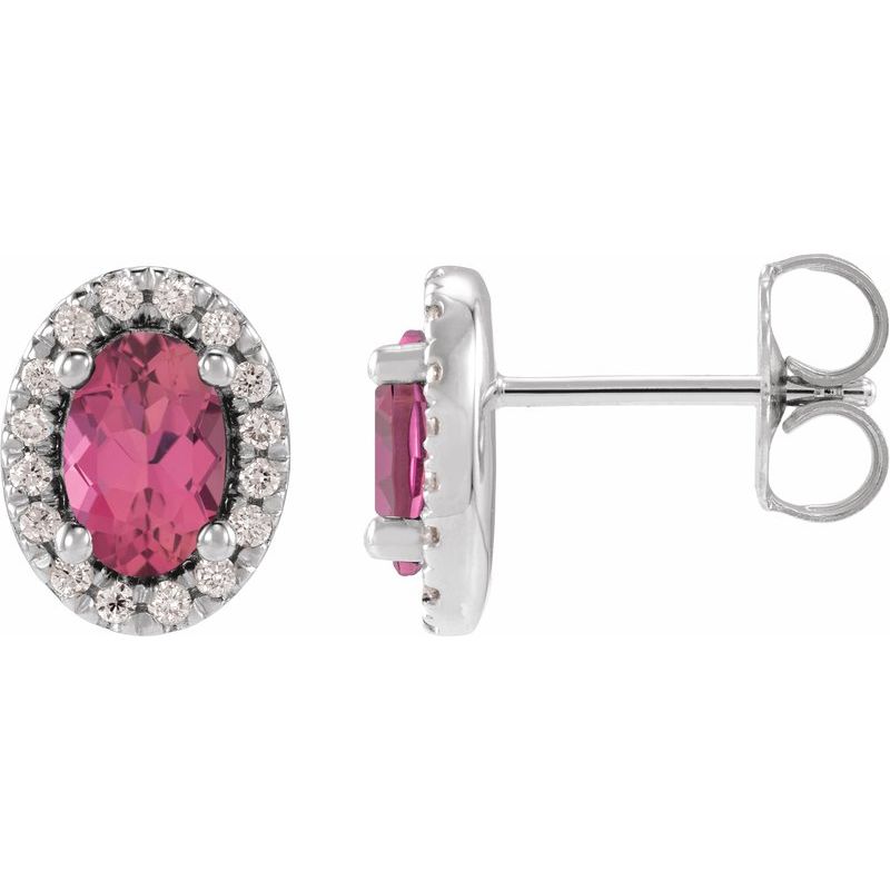 French-Set Halo-Style Earrings