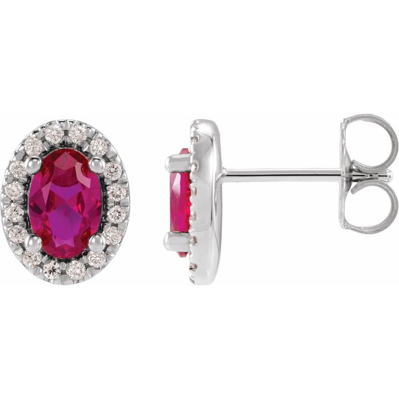 French-Set Halo-Style Earrings