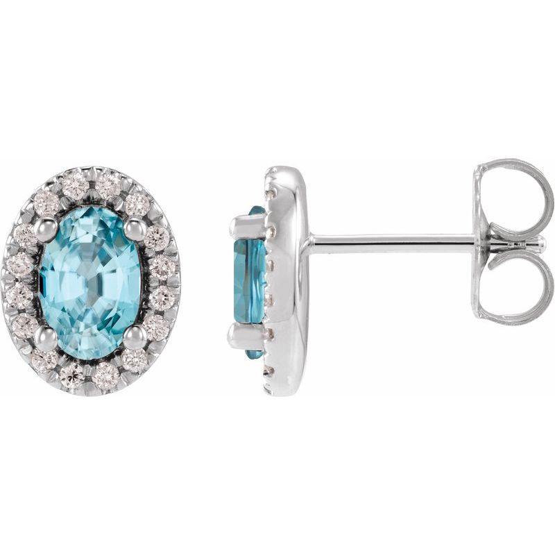 French-Set Halo-Style Earrings