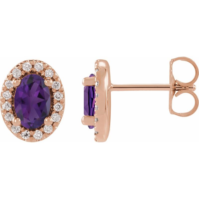 French-Set Halo-Style Earrings