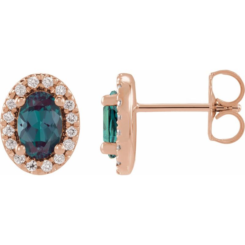 French-Set Halo-Style Earrings