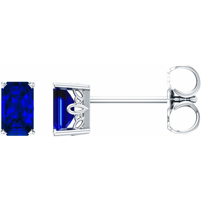 Solitaire Scroll Setting Stud Earrings No. 2