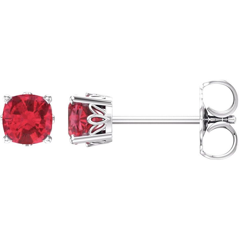 Solitaire Scroll Setting Stud Earrings No. 4
