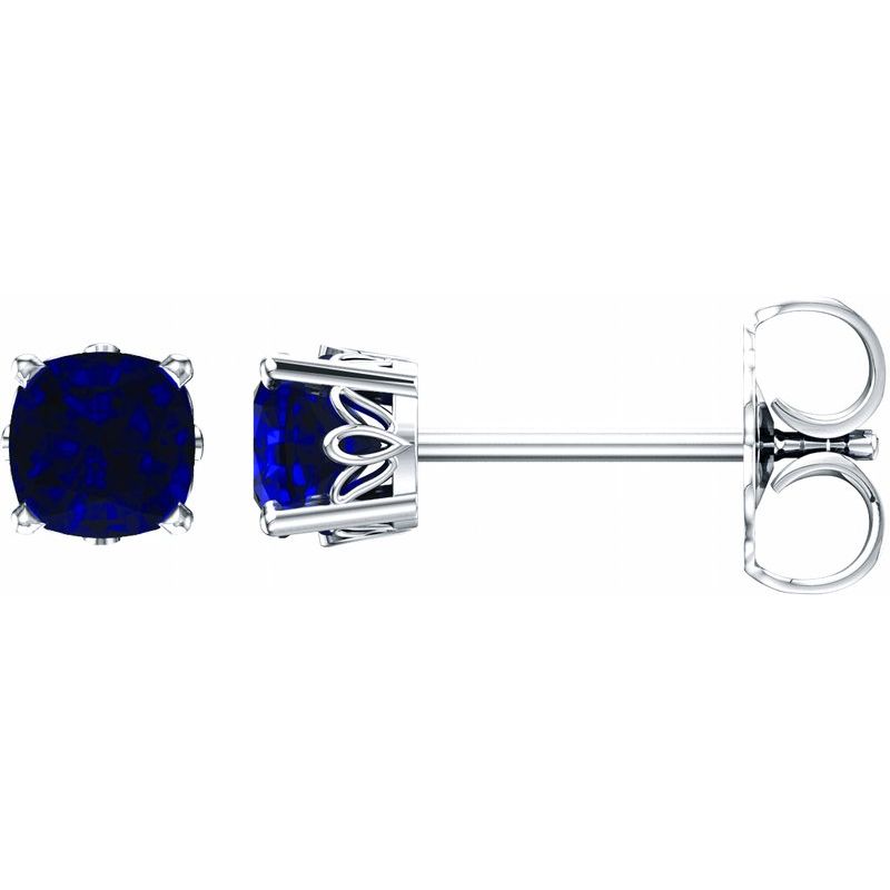 Solitaire Scroll Setting Stud Earrings No. 4