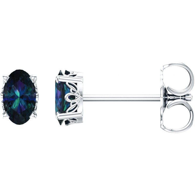 Solitaire Scroll Setting Stud Earrings