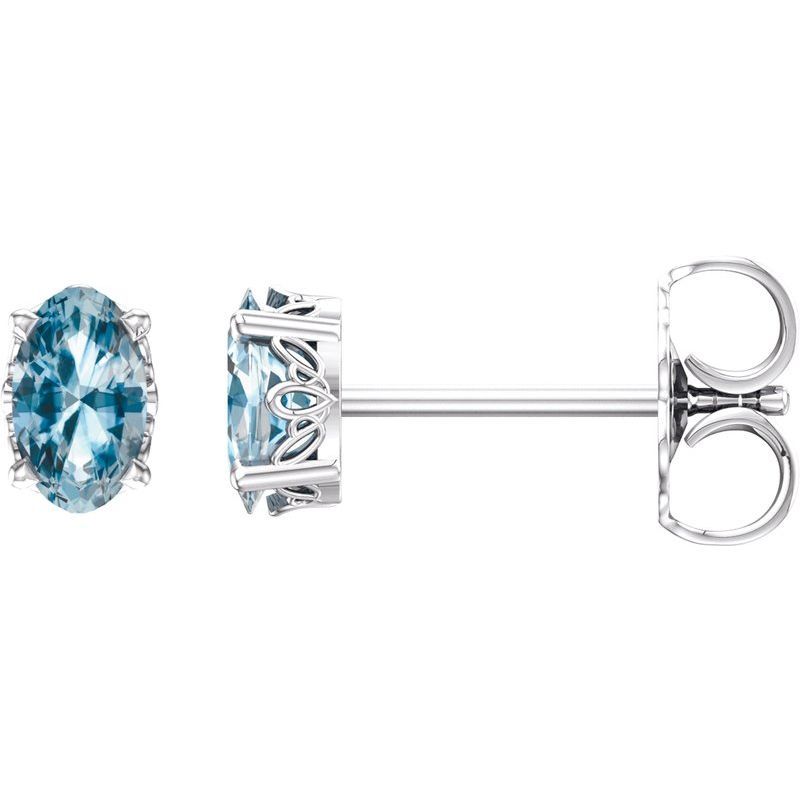 Solitaire Scroll Setting Stud Earrings