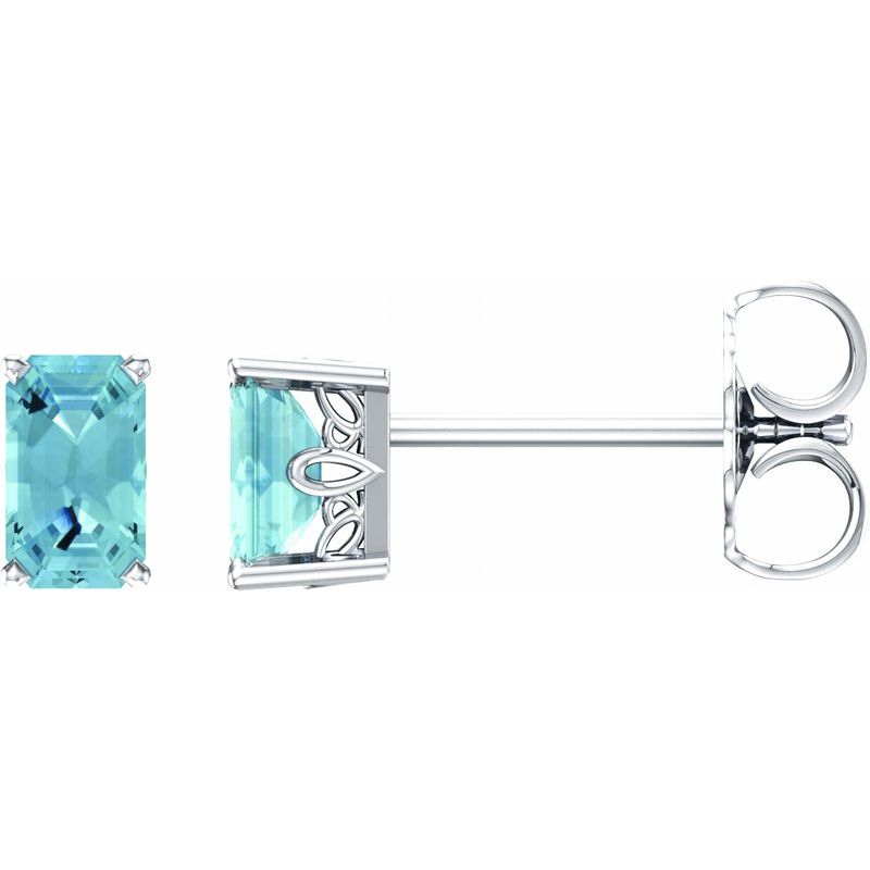 Solitaire Scroll Setting Stud Earrings No. 2