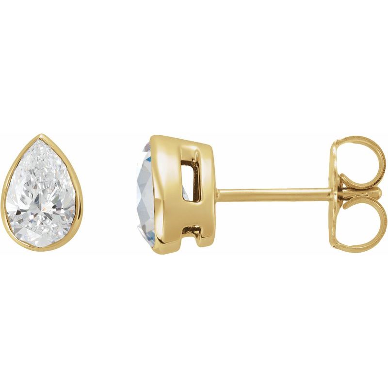 Lightweight Bezel-Set Stud Earrings — Diamond