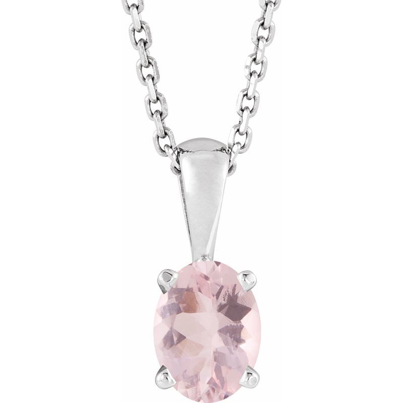 Oval 4-Prong Solitaire Necklace or Pendant