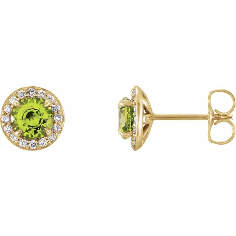Round 4-Prong Halo-Style Earrings