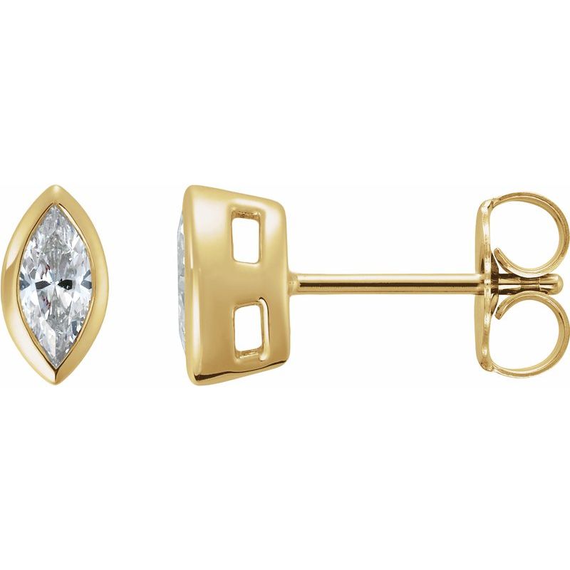 Lightweight Bezel-Set Stud Earrings — Diamond No. 2