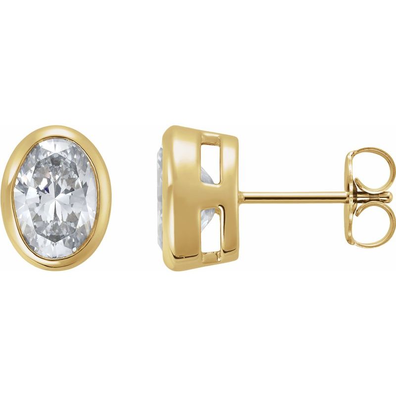 Lightweight Bezel-Set Stud Earrings — Diamond No. 3