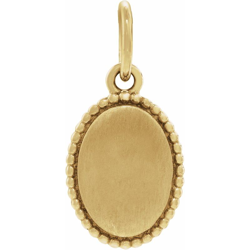 Engravable Beaded Oval Pendant