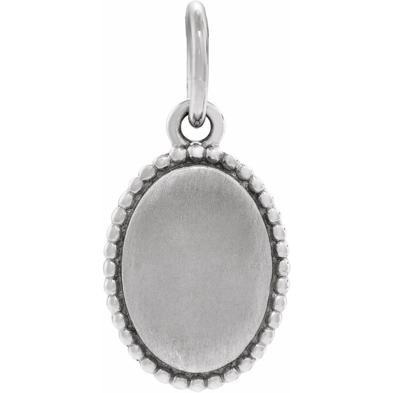 Engravable Beaded Oval Pendant