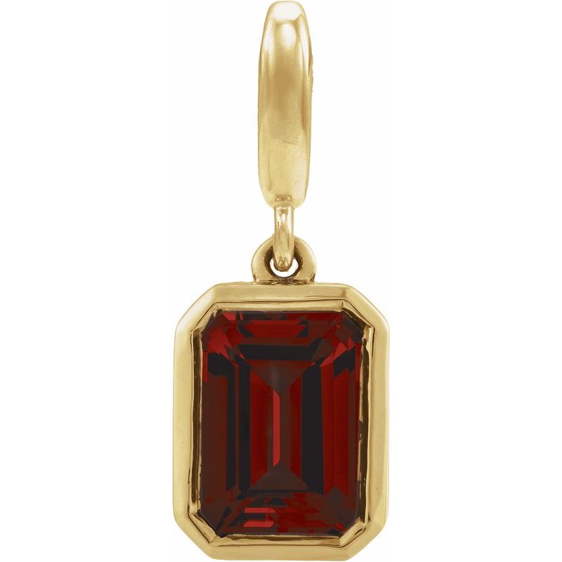 Bezel-Set Birthstone Charm/Pendant