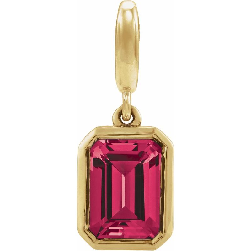 Bezel-Set Birthstone Charm/Pendant