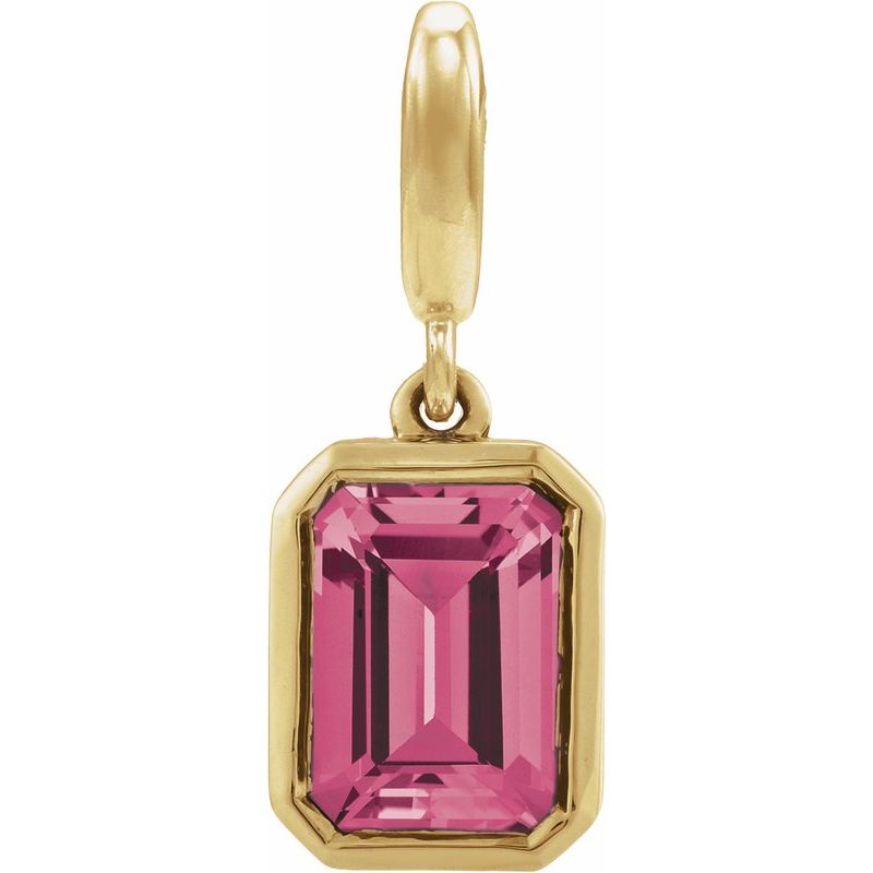 Bezel-Set Birthstone Charm/Pendant