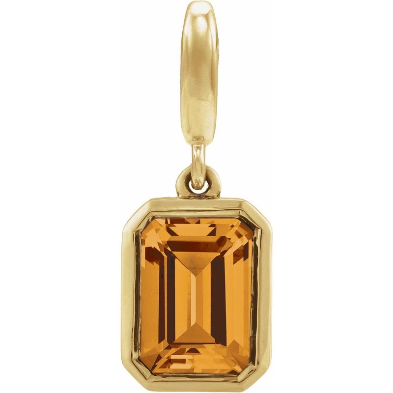 Bezel-Set Birthstone Charm/Pendant