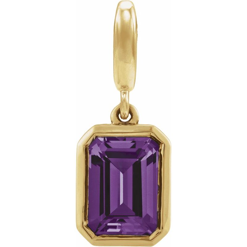 Bezel-Set Birthstone Charm/Pendant