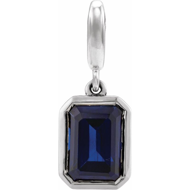 Bezel-Set Birthstone Charm/Pendant