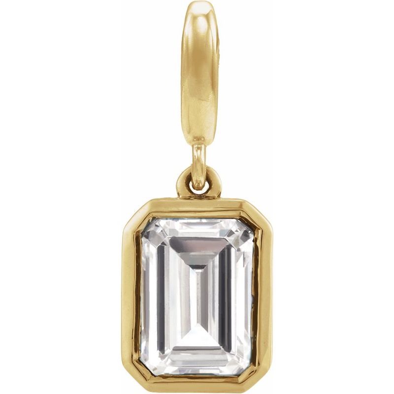 Bezel-Set Birthstone Charm/Pendant