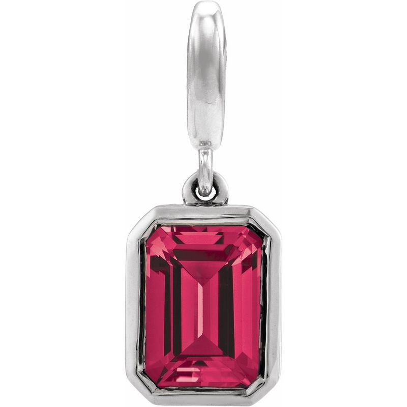 Bezel-Set Birthstone Charm/Pendant