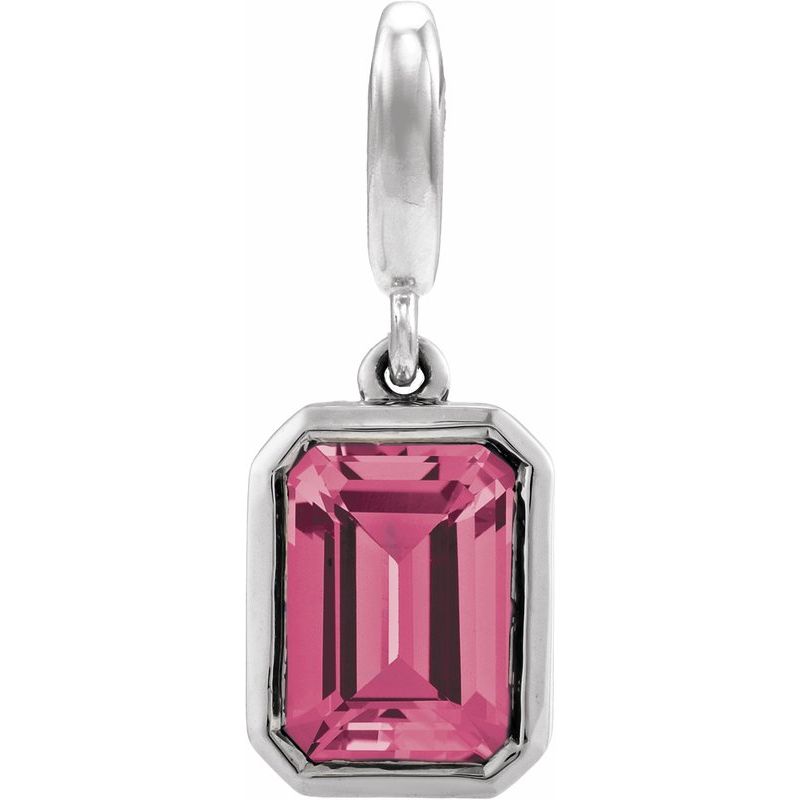 Bezel-Set Birthstone Charm/Pendant
