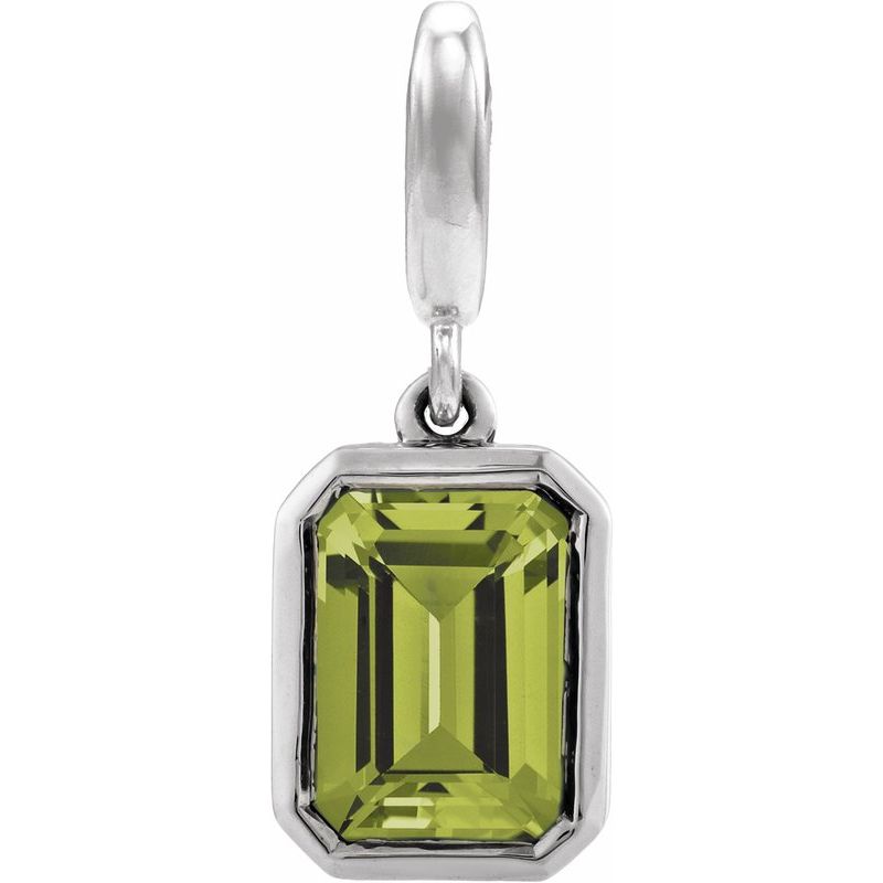 Bezel-Set Birthstone Charm/Pendant