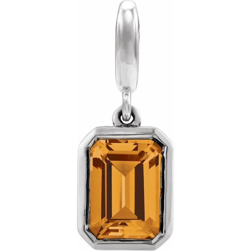 Bezel-Set Birthstone Charm/Pendant