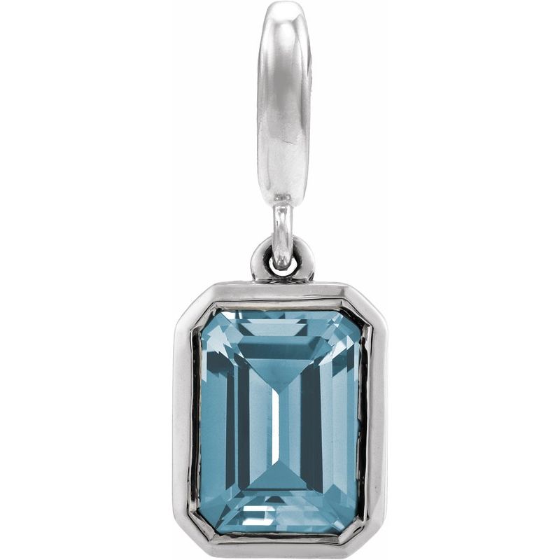 Bezel-Set Birthstone Charm/Pendant