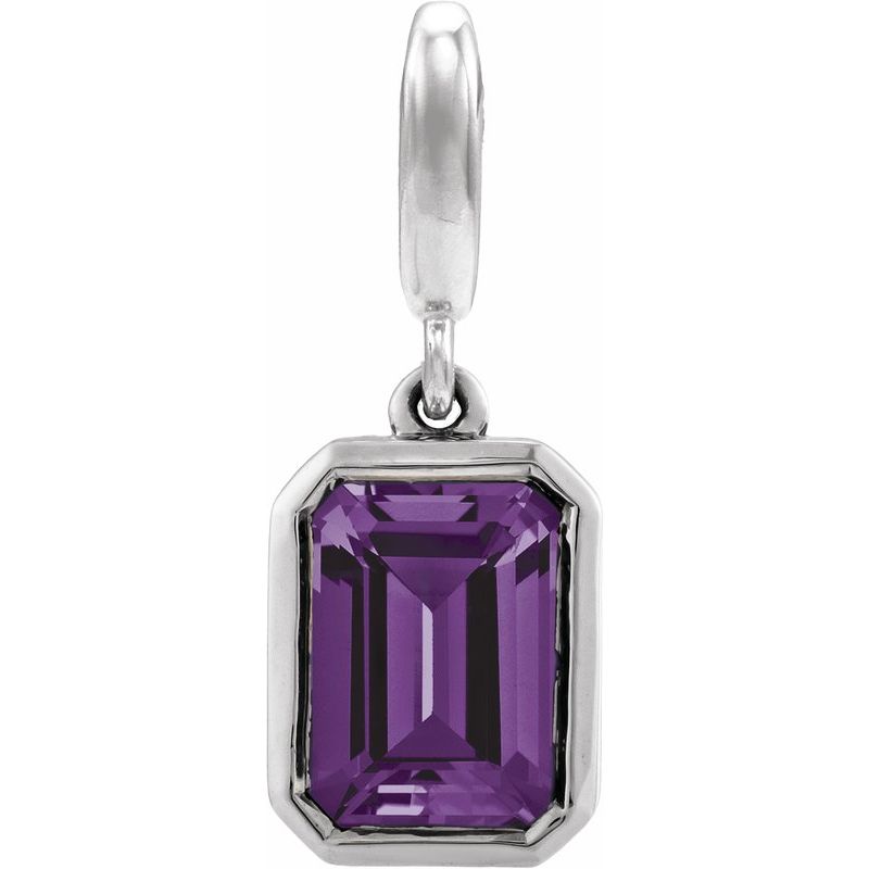 Bezel-Set Birthstone Charm/Pendant