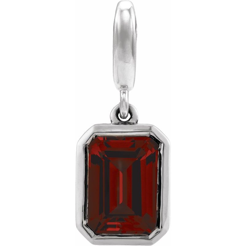 Bezel-Set Birthstone Charm/Pendant