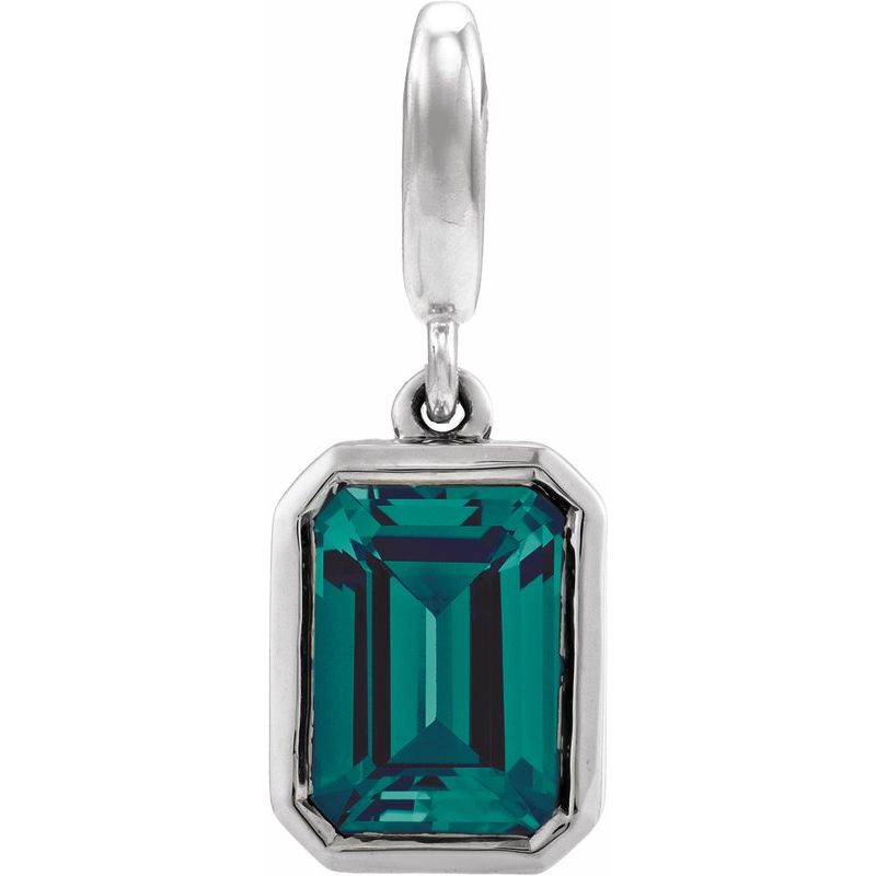 Bezel-Set Birthstone Charm/Pendant