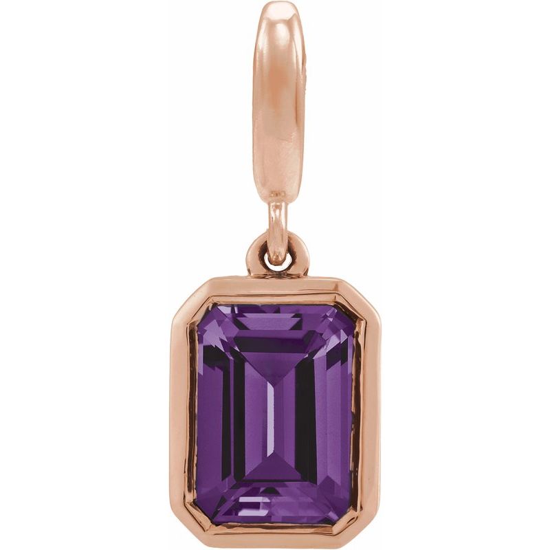 Bezel-Set Birthstone Charm/Pendant