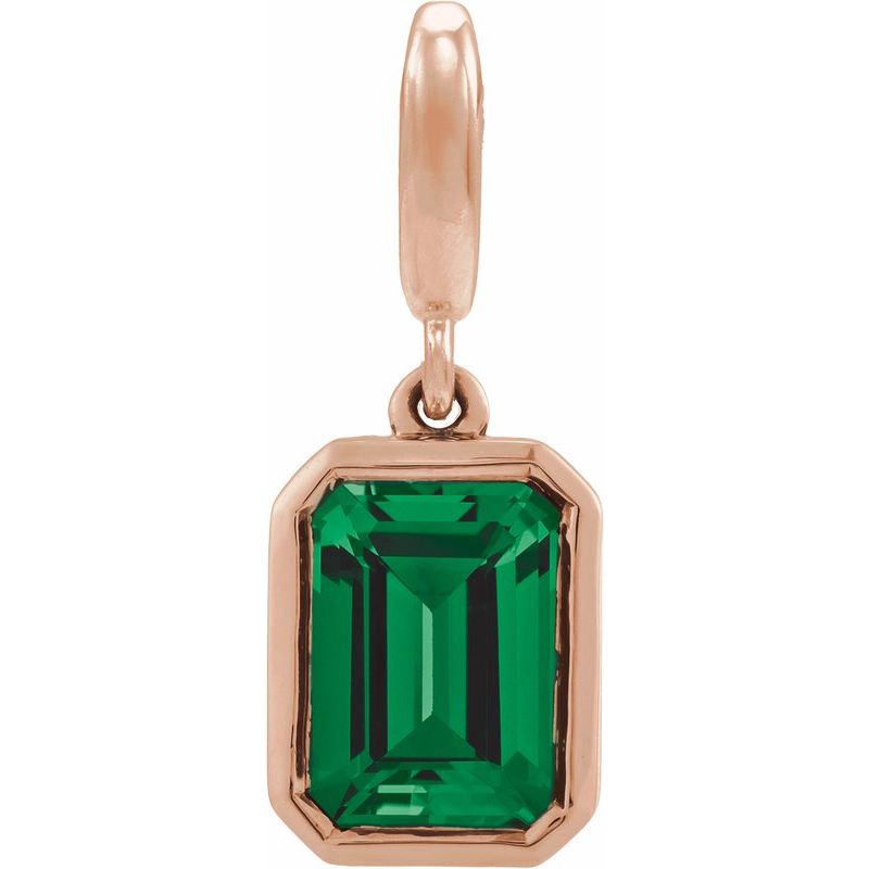 Bezel-Set Birthstone Charm/Pendant