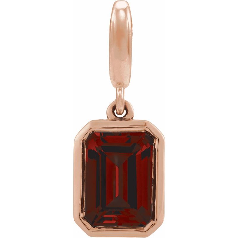 Bezel-Set Birthstone Charm/Pendant