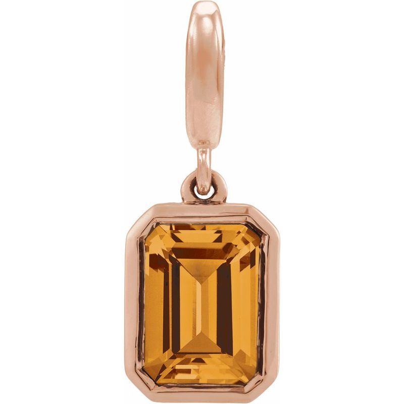 Bezel-Set Birthstone Charm/Pendant