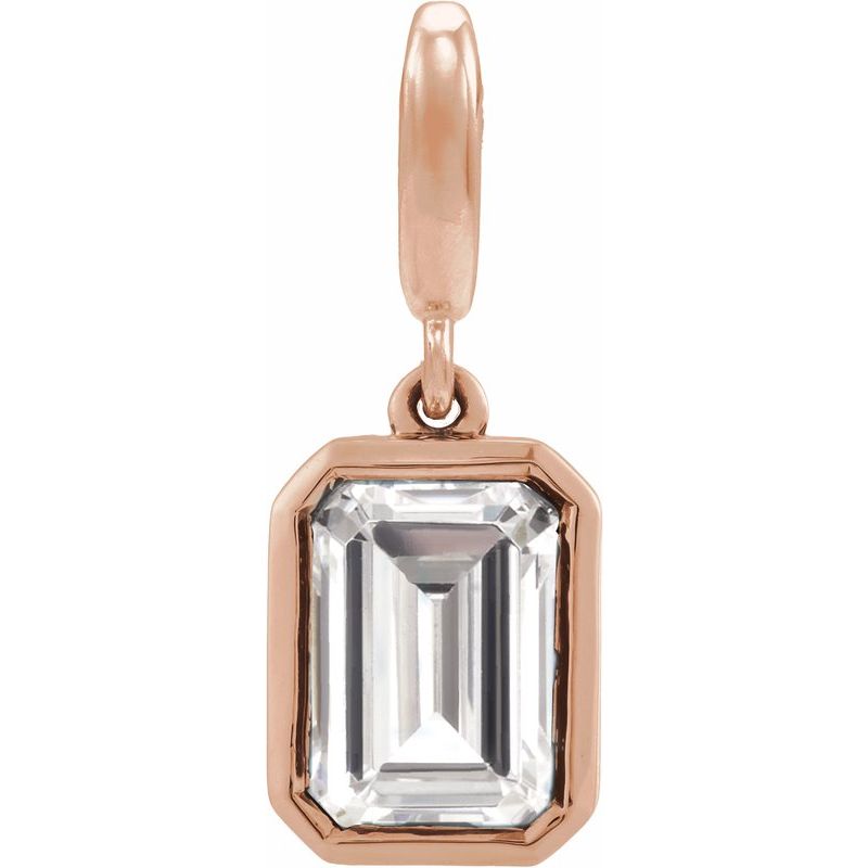 Bezel-Set Birthstone Charm/Pendant