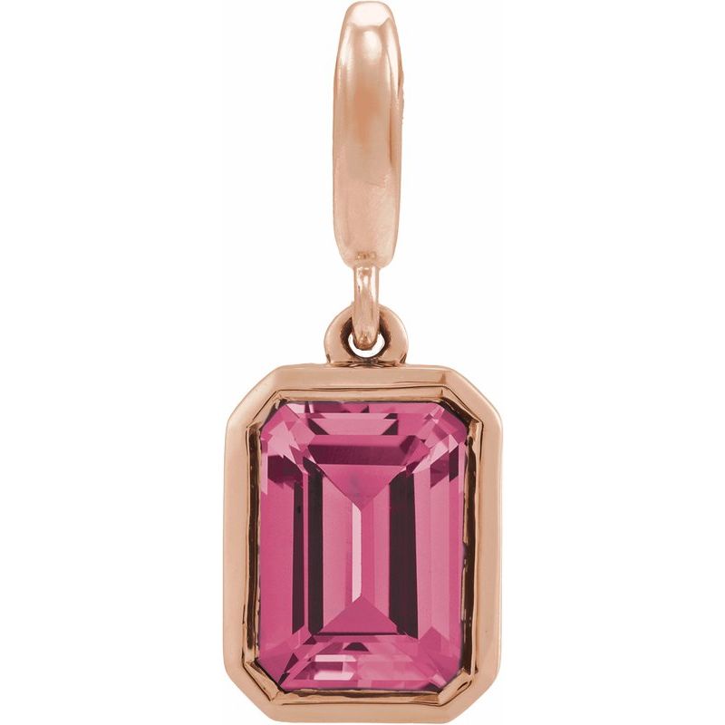 Bezel-Set Birthstone Charm/Pendant